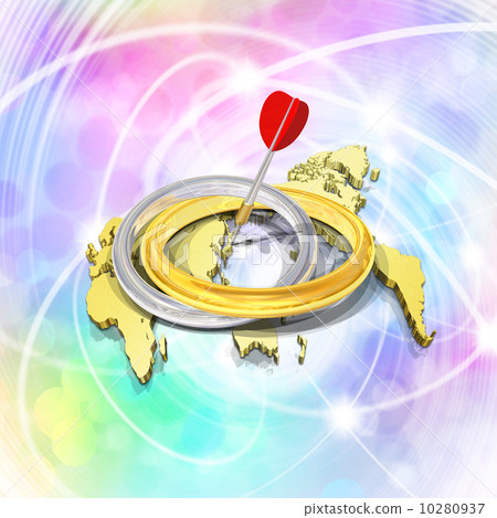 The gold and silver ring on the world map 10280937