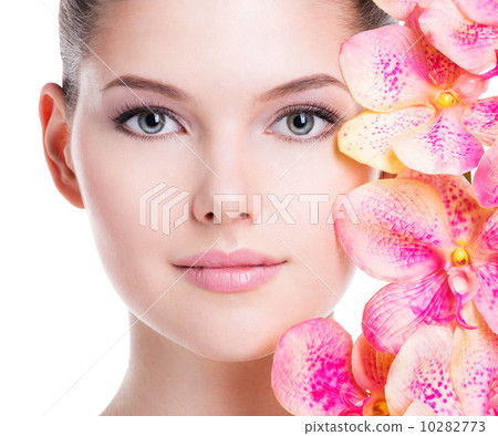 Beautiful face of woman with healthy skin. 10282773