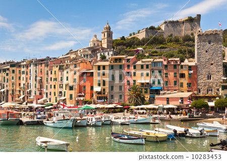 View of town and castle Portovenere from sea 10283453