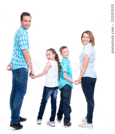 Full portrait of the happy european family with children 10283828