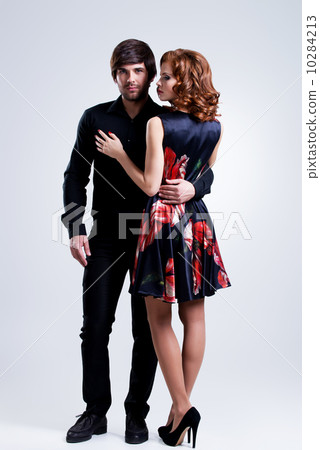 Full portrait of young couple in love. 10284213