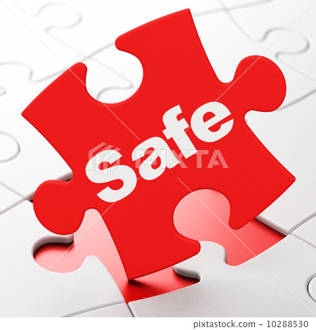 Security concept: Safe on puzzle background Security concept: Safe on puzzle background 10288530