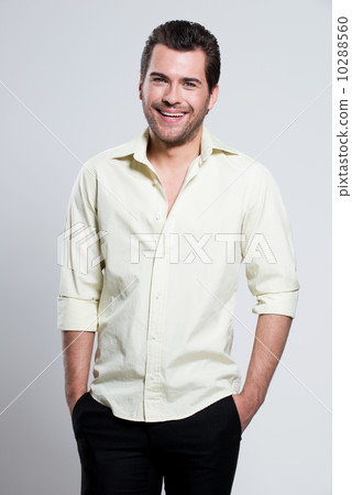 Portrait of happy man in yellow shirt. Portrait of happy man in yellow shirt. 10288560