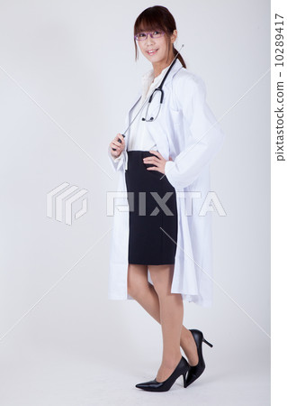 Female doctor with instruction stick 10289417