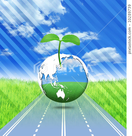 Ecology landscape and young leaves in the earth 10289739
