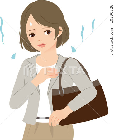Business women who mind sweat and smell on a sultry day 10290326