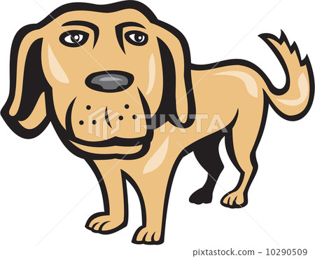 Retriever Dog Big Head Isolated Cartoon 10290509