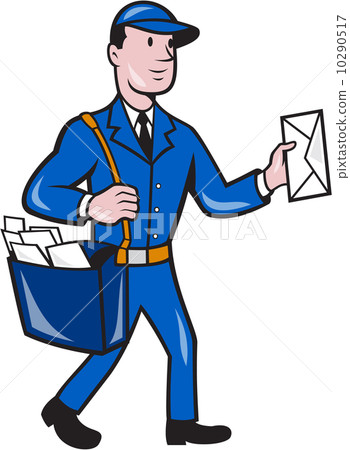 Mailman Postman Delivery Worker Isolated Cartoon - Stock Illustration ...