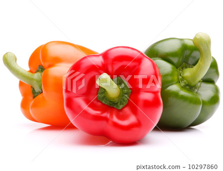 Sweet bell pepper isolated on white background cutout Sweet bell pepper isolated on white background cutout 10297860