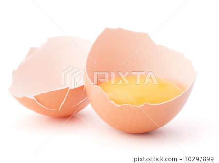 Breaking egg isolated on white background cutout 10297899