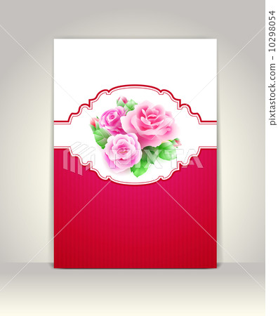 Wedding card or invitation with roses 10298054
