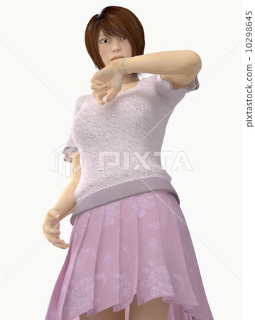 Watch a woman real illustration 3DCG illustration material Watch a woman real illustration 3DCG illustration material 10298645