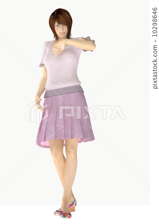 觀看一個女人真正的插圖3DCG插圖素材 10298646