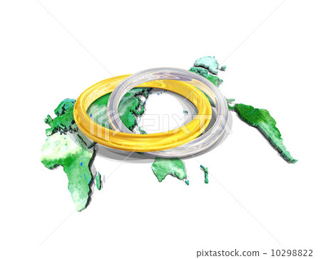 The gold and silver ring on the world map The gold and silver ring on the world map 10298822