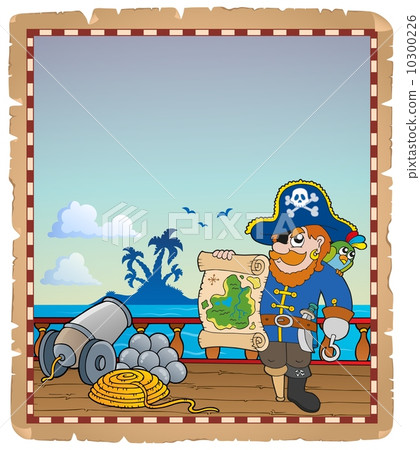 Parchment with pirate ship deck 3 Parchment with pirate ship deck 3 10300226