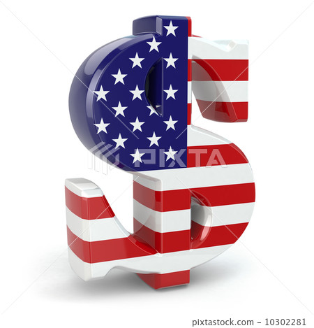 Dollar currency sign and USA flag. 10302281