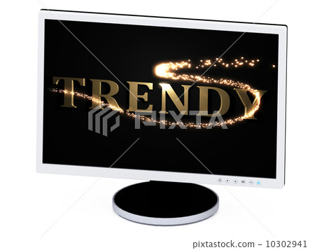 TRENDY - 3d inscription with luminous line with spark TRENDY - 3d inscription with luminous line with spark 10302941