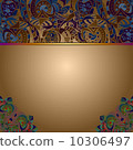 Vintage invitation card on folk background with lace ornament. T 10306497