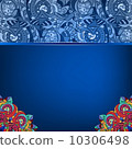 Vintage invitation card on folk background with lace ornament. T 10306498