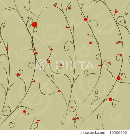 pastel seamless pattern with red berries 10306500