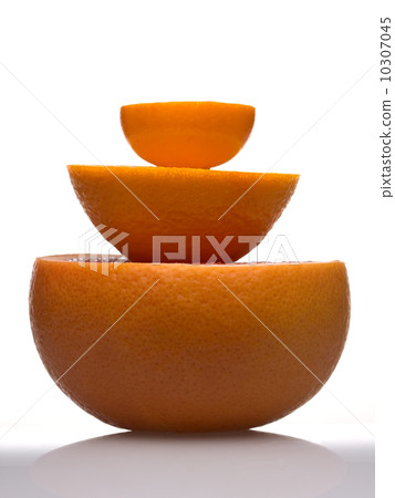 Orange pyramid on white background Orange pyramid on white background 10307045