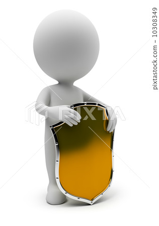3d small people - shield 3d small people - shield 10308349