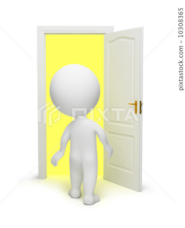 3d small people - open door 3d small people - open door 10308365