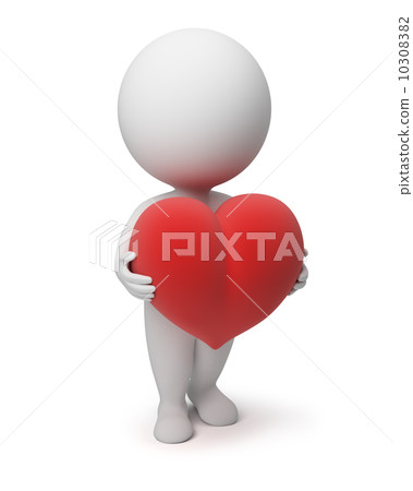 3d small people - heart 10308382