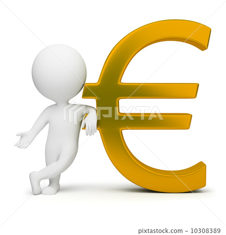 3d small people - euro sign 10308389
