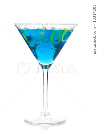 Cocktail collection - Blue martini with lemon spiral Cocktail collection - Blue martini with lemon spiral 10314203