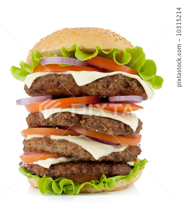 Very large burger with beef, cheese, onion and tomatoes Very large burger with beef, cheese, onion and tomatoes 10315214