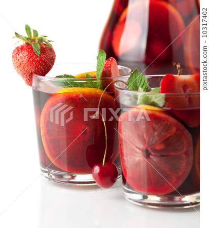 Refreshing fruit sangria. Closeup Refreshing fruit sangria. Closeup 10317402