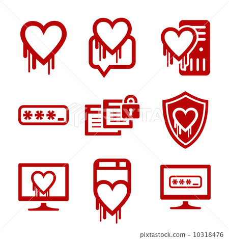 IT security and software bug icons 10318476