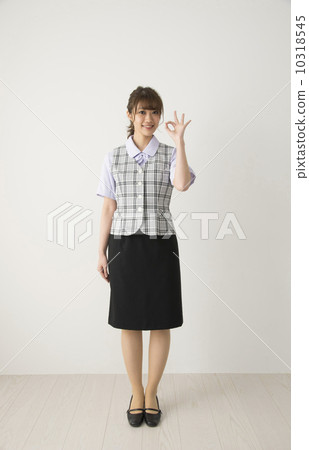 Business woman giving a cool biz OK sign 10318545