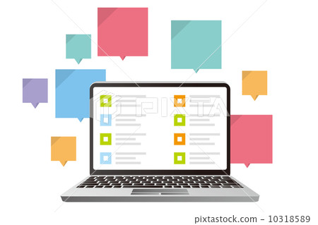 Personal computer and balloon - Stock Illustration [10318589] - PIXTA