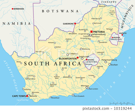 South African Political Map South Africa Political Map - Stock Illustration [10319244] - Pixta