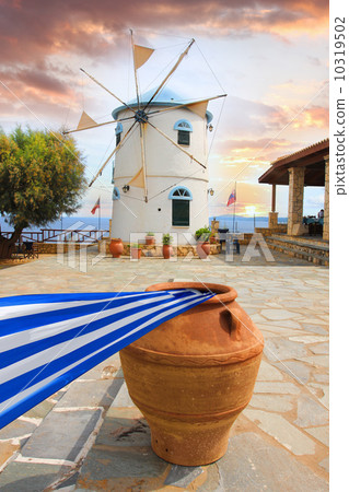 Traditional Wind Mill in Greece, Zakynthos Island 10319502
