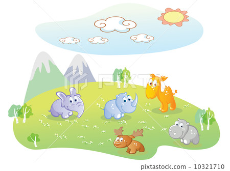 baby animal cartoon posing baby animal cartoon posing 10321710