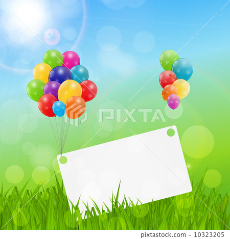 Color Glossy Balloons Birthday Card Background Vector Illustrat Color Glossy Balloons Birthday Card Background Vector Illustrat 10323205