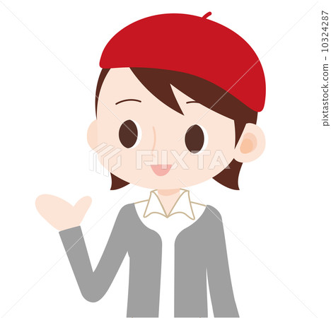 A woman with a beret hat A woman with a beret hat 10324287