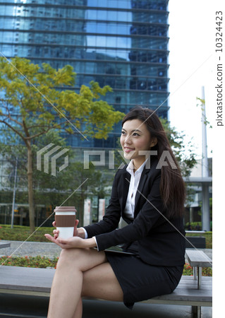 Asian business woman taking a break 10324423