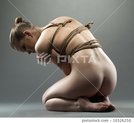 Nude woman with shibari in studio 10326258