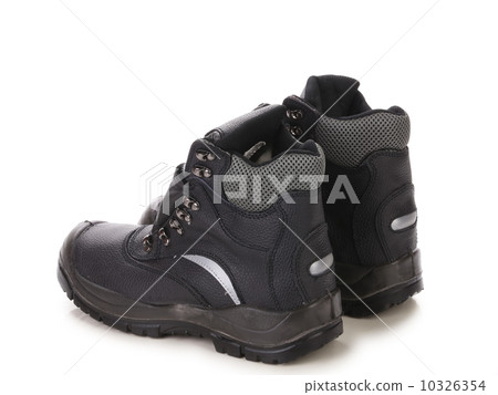 Black man's boots with gray bar. Black man's boots with gray bar. 10326354