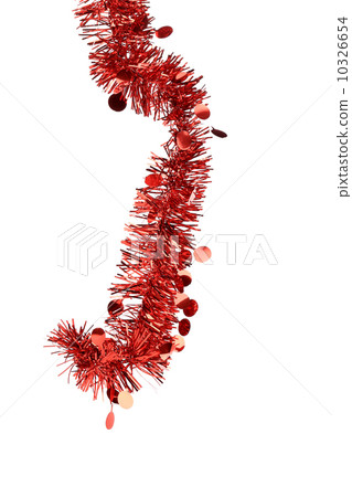 Christmas red tinsel with stars. Christmas red tinsel with stars. 10326654