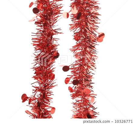 Christmas red tinsel with stars. 10326771