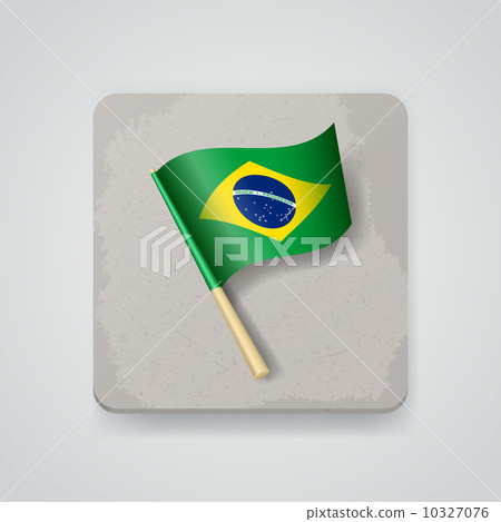 Brazil flag, vector icon 10327076