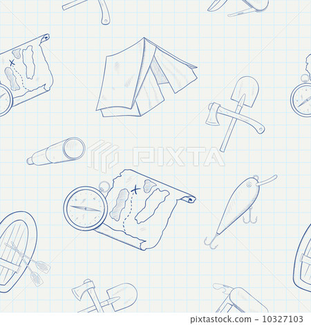 Camping hand drawn vector seamless pattern Camping hand drawn vector seamless pattern 10327103