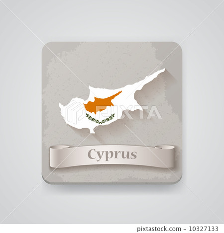 Icon of Cyprus map with flag. Vector illustration 10327133