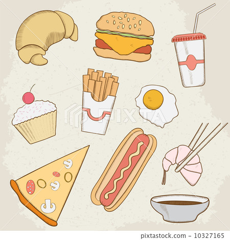 Food and Drink Vector Hand Drawn Icons Food and Drink Vector Hand Drawn Icons 10327165