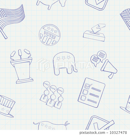 Election hand drawn vector seamless pattern Election hand drawn vector seamless pattern 10327478